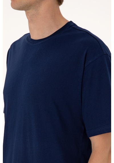 U.S. Polo Assn. Erkek Comfort Fit Bisiklet Yaka Lacivert Tişört 50306879-VR033