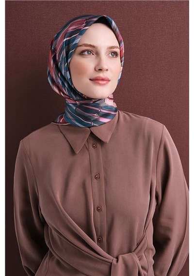 Armine Saf İpek Sura Eşarp 9616d 37 Buz Mavi