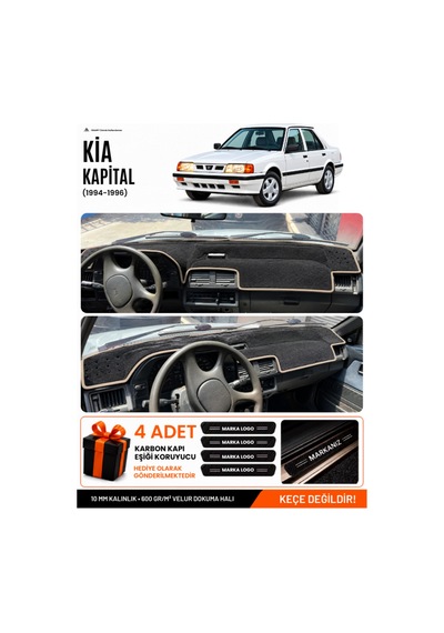 Kia Kapital 1994-1996 Uyumlu Torpido Koruma, Torpido Örtüsü, Torpido Kılıfı - Siyah Bej