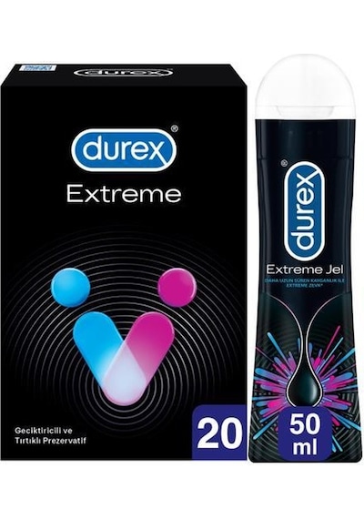 Durex Extreme  Prezervatif 20'li + Extreme Jel 50 ML