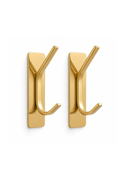 Microcase Yapışkanlı Metal Banyo Mutfak Eşya Havlu Vb Ürün Askılığı Gold 2 Adet Al002 Altın