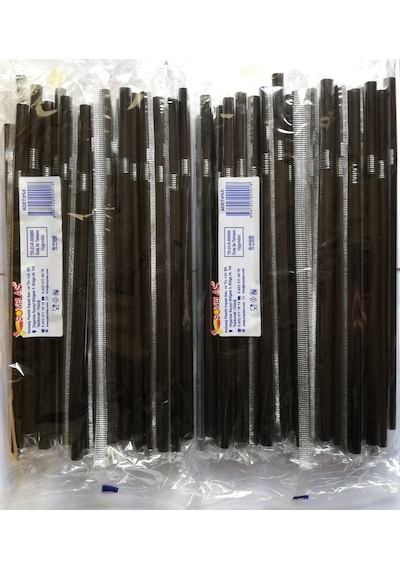 Siyah Pipet 50'li 2 Paket Jelatinli Sargılı Frozen Körüklü Pipet