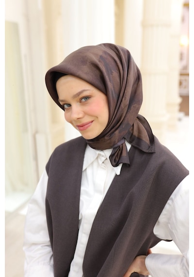 Silk Home Shiny Eşarp 75002-50 Acı Kahve, Çikolata Kahve