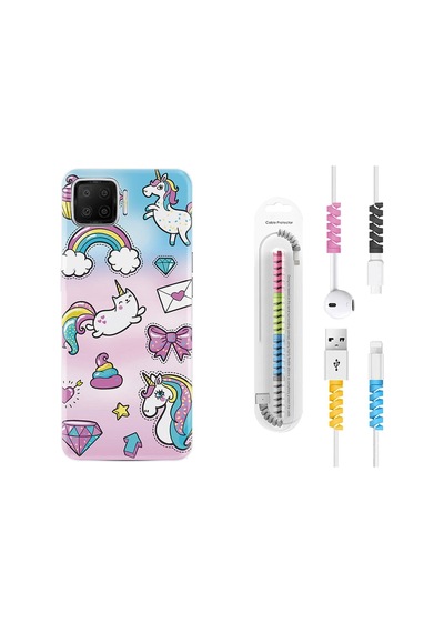Oppo A73 Kılıf Kablo Koruyuculu Unicorn Mektup 1800