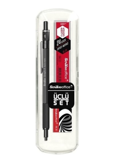 Scrikss Graph-x Metal Versatil Kalem 0.5 Mm Mat Siyah 3'lü Set N11.968