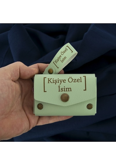 Miaju Açık Yeşil, Sevgililer Günü Nde Özel Bir Dokunuş Harf Ve Kalp İşlemeli Cüzdan & Anahtarlık Seti Açık Yeşil