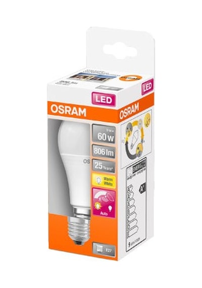 Hareket Sensörlü 9w Sarı Işık Led Ampul, 2700k