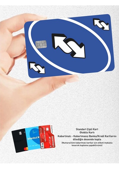 Mavi Uno Kart - Papara, Tosla, Otobüs Kart Kaplama Stickeri Kredi Kartı Için Diğer