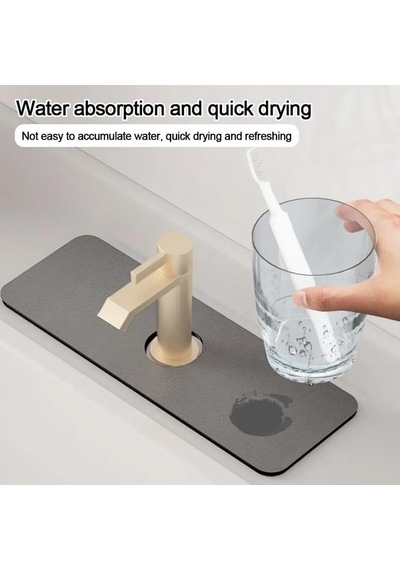 Su Emici Lavabo Kenar Matı Kaymaz Mutfak Tezgah Matı, Musluk Damlama Tutucu, Lavabo Sıçrama Koruyucu, Banyo Ve Sünger Tutucu Mat, Su Geçirmez Ve Dayanıklı Banyo Kaymaz Tezgah Mat Çok Renkli Su Emici Lavabo Kenar Matı Kaymaz Mutfak Tezgah Matı, Musluk Damlama Tutucu, Lavabo Sıçrama Koruyucu, Banyo Ve Sünger Tutucu Mat, Su Geçirmez Ve Dayanıklı Banyo Kaymaz Tezgah Mat Çok Renkli
