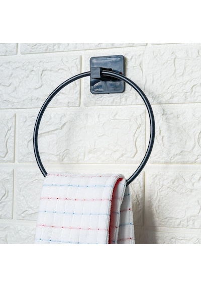 Durukar Kendiliğinden Yapışkanlı Siyah Paslanmaz Metal Yuvarlak Havluluk Çok Renkli