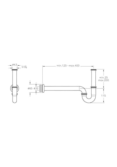 VitrA Lavabo Sifonu P Tipi Krom  A45151 Krom