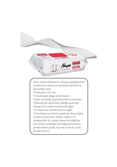 Sleepy Easy Clean Kiraz Çiçeği Yüzey Temizlik Havlusu 100' Lü X3 Tekli