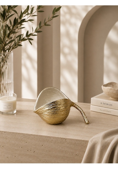 Krem Gold Chestnut Dekoratif Obje - Küçük Boy-7168