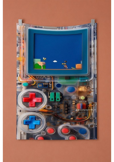 Retro Oyun Konsolu Duvar Örtüsü, Gameboy Temalı Gamer Oda Dekoru, Kumaş Duvar Halısı Beyaz