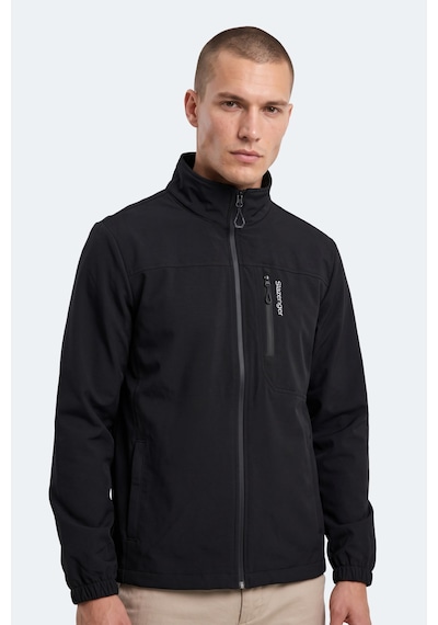Slazenger Corral I Erkek İçi Polarlı Rüzgar Ve Su Geçirmez Softshell Siyah Mont & Kaban