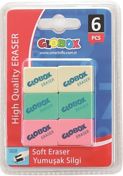 GLOBOX SOFT SİLGİ 6 LI 2054