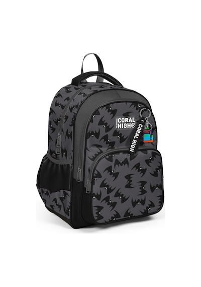 Coral High Kids Gri Siyah Yarasa Desenli 3'lü Okul Çanta Seti Set0133244