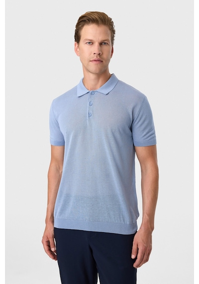 Back And Bond Mavi Regular Fit Düğmeli Polo Yaka Tişört
