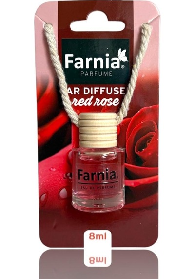 Farnia Yüksek Esanslı Askılı Araç Kokusu Edp Parfüm Kırmızı Gül 8 Ml