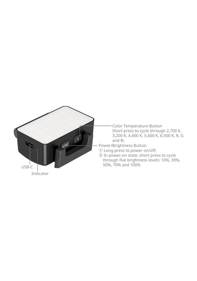 Smallrig 5745 Djı Osmo Pocket 3 İçin Rgbww Led Video Işığı