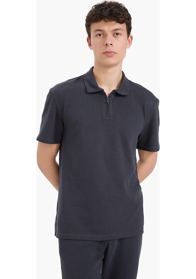 DeFacto Regular Fit Polo Yaka Kısa Kollu Dokulu Tişört E4027AX25SPAR214