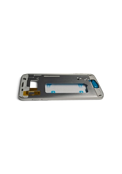 G930 Orta Kasa Galaxy S7 Uyumlu Beyaz Renk Orta Kasa Çerçeve + Ses Açma On Off Tuş Plastik Kamera Camı Gümüş Gri