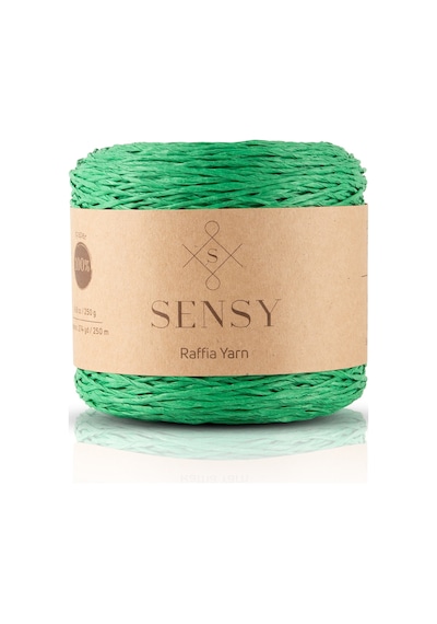 Sensy Premium 250 Gr Doğal Kağıt Ip, Hasır Kağıt Iplik, Rafya, Çanta, Supla, Şapka Ipi, 250m Yeşil