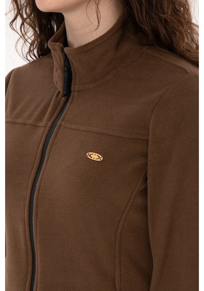 U.S. Polo Assn. Kadın Kahverengi Fermuarlı Dik Yaka Polar Sweatshirt 50316729-VR029