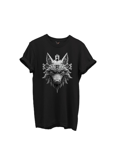 Kurt Ve Türk Özel Koleksiyon Serisi-5 Tasarım Baskılı %100 Pamuk T-shirt Siyah