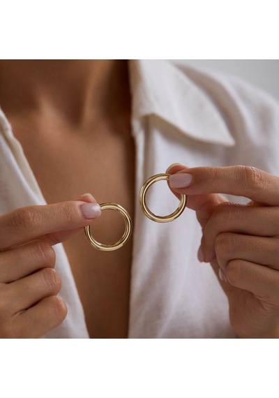 14k Altın Halka Küpe 3 Mm 2.8 Cm T14310 Renkli