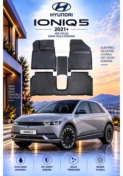 Hyundai İoniq 5 2021+ Aracınıza Özel Üretim Havuzlu Paspas Takımı A+ -mod-