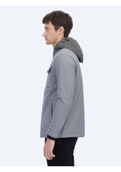 Kip Gri Regular Fit Micro Jel Elyaflı Spor Ceket Gri