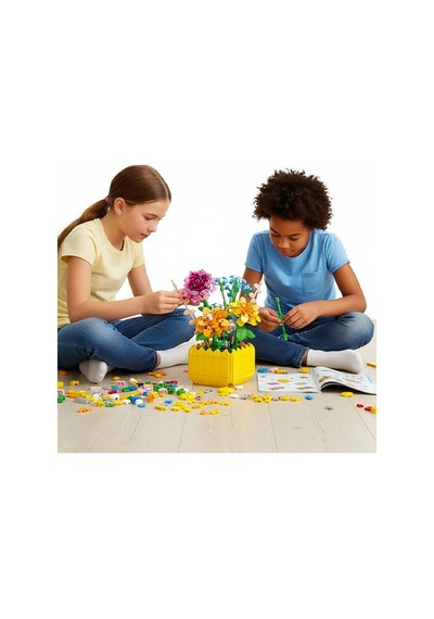 Toys E Toys Flower Studio Renkli Çiçek Bahçesi Yapı Blok Seti 549 Parça 9112a