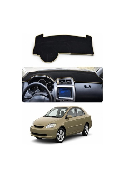 Honda - City 2002-2008 Uyumlu Torpido Koruma Kılıfı - Taba Şeritli