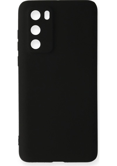 Huawei P40 Kılıf First Silikon - Siyah Düz Renkli