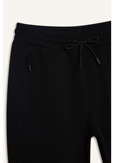 Defacto Slim Fit Dar Kesim Fermuar Cepli Pike Eşofman Altı D5258ax25aubk81 Siyah