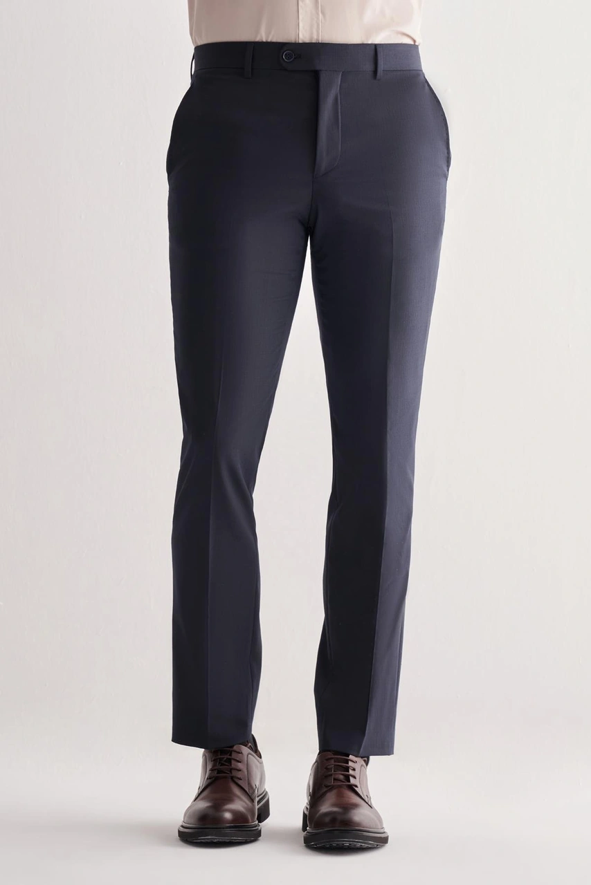 İmza Lacivert Yan Cep Açık Paça Kendinden Desenli Slim Fit Pantolon 1003255152 Lacivert