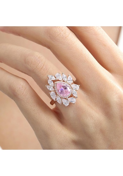 Mia Vento Effective Diamond İstanbul İhtişamı Rose Renk Pink Taşlı Gümüş Yüzük