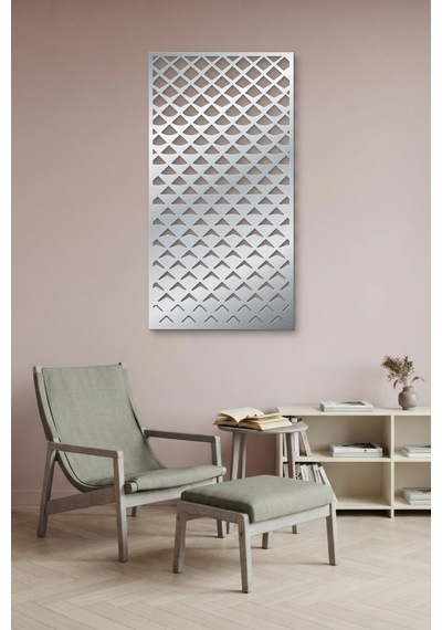 Pul Dekoratif Panel Metal Duvar Tablosu - Duvar Sanatı - Duvar Dekoru - Gümüş