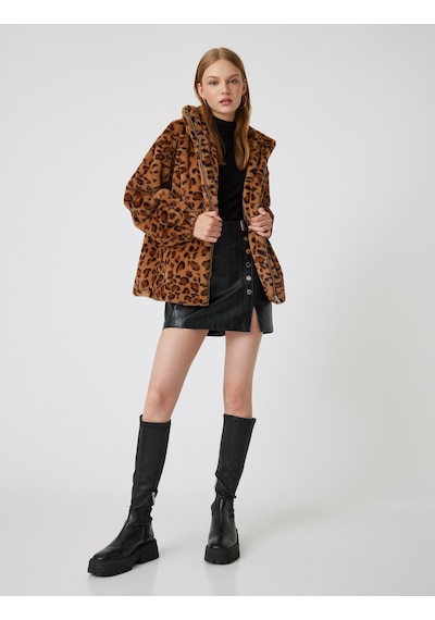Koton Peluş Mont Leopar Desenli Fermuarlı Dik Yaka Cepli Kahverengi Desenli 5wal20107ıw Kahverengi Koton Peluş Mont Leopar Desenli Fermuarlı Dik Yaka Cepli Kahverengi Desenli 5wal20107ıw Kahverengi