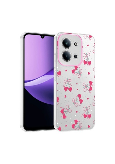Xiaomi Redmi 15c Kılıf Kamera Korumalı Desenli Zore Klip Kapak Xiaomi Redmi 15c Zore - Kalpli Kiraz