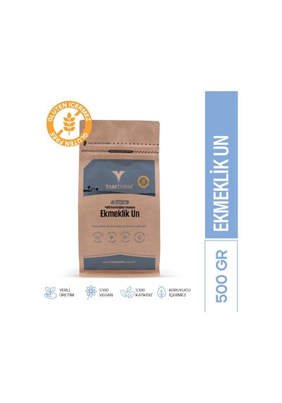 Tam Tarım Glutensiz %100 Tam Çiğ Karabuğday Unundan Ekmeklik Un 500 G