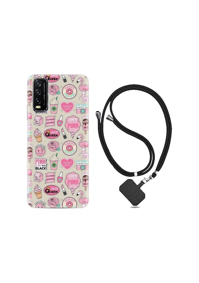 Vivo Y11S Kılıf Boyun Askılı Donut Flamingo 1415