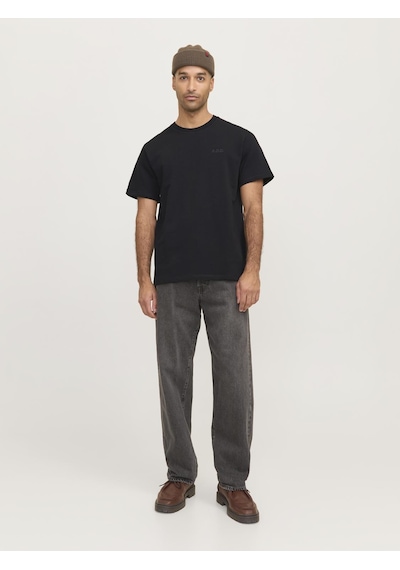 Jack & Jones Erkek Rdd Nakışlı Tişört - Daze - 12264110 Black
