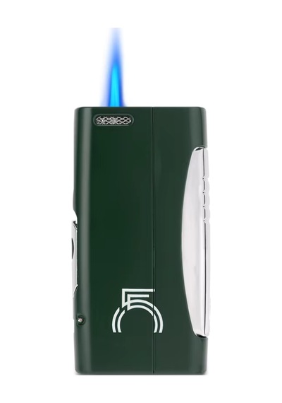 Tek Torch Pürmüz 55. Yıl Özel Üretim Dahili Delicili Yeşil-gümüş Puro Çakmağı - Tr7744