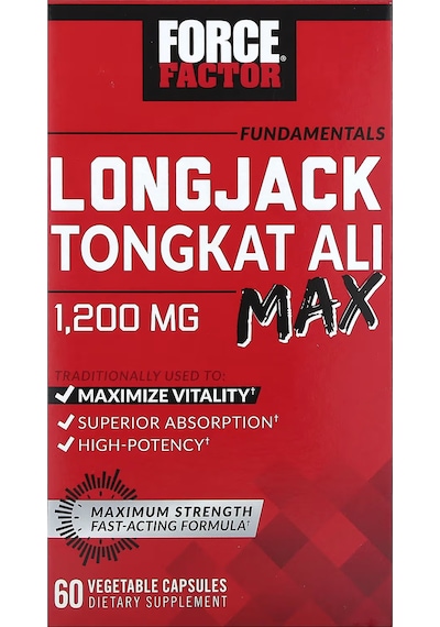 Force Factor Fundamentals Longjack Tongkat Ali Max 1200 Mg 60 Veg
