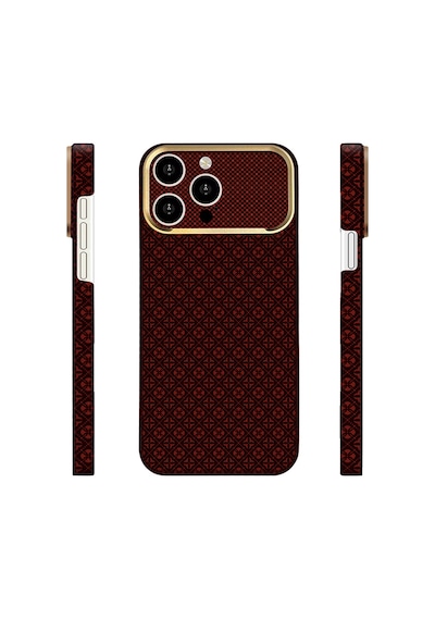 Apple iPhone Uyumlu 14 Pro Max Kılıf Magsafe Şarj Özellikli Premium Retro Çiçek Desenli Kamera Ve Lens Korumali Velix Sert Pc Kapak Bordo