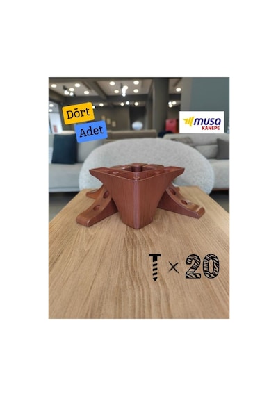10 Cm. Koltuk Ayağı - Kanepe Ayağı - Mobilya Ayağı - Baza Ayağı - Bellona Ayak Vida Dahil Kahverengi