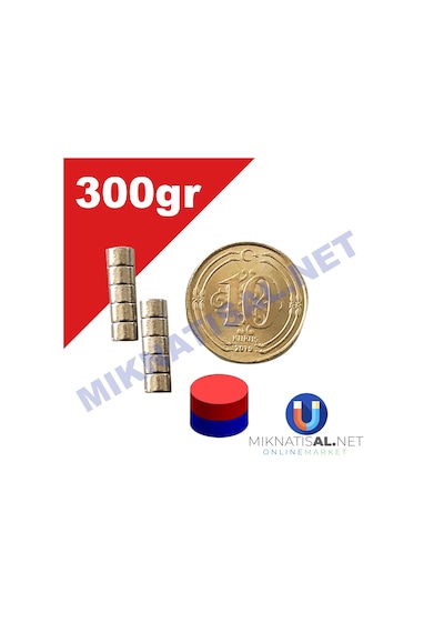3X2Mm Silindir Disk Güçlü Neodyum Mıknatıs 100 Adet