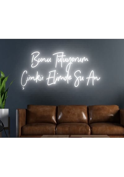 Bunu Tutuyorum Çünkü Elimde Şu An Yazılı Neon Tabela Beyaz